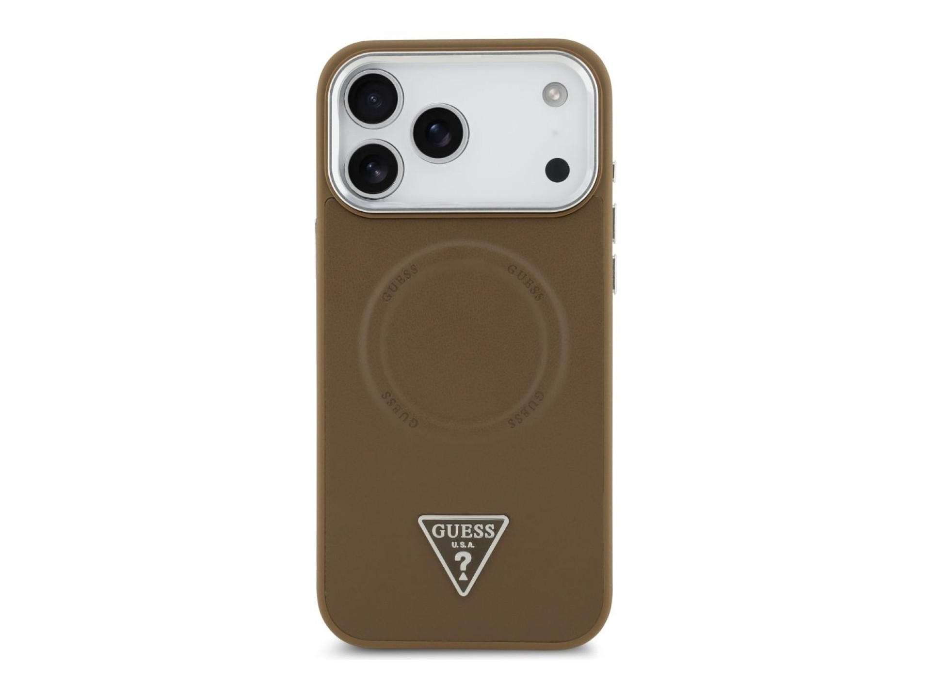 Guess Triangle Logo MagSafe case for iPhone 17 Pro - brown