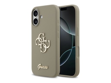 Capa Guess em silicone com o log�tipo 4G em destaque para iPhone 17 - Castanho