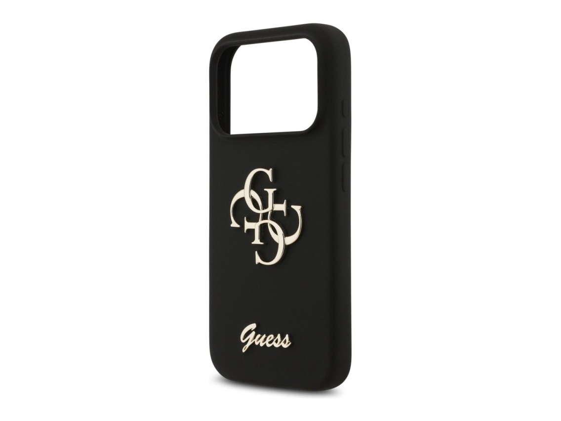 Guess Silicone Big 4G Script Case for iPhone 17 Pro - Black