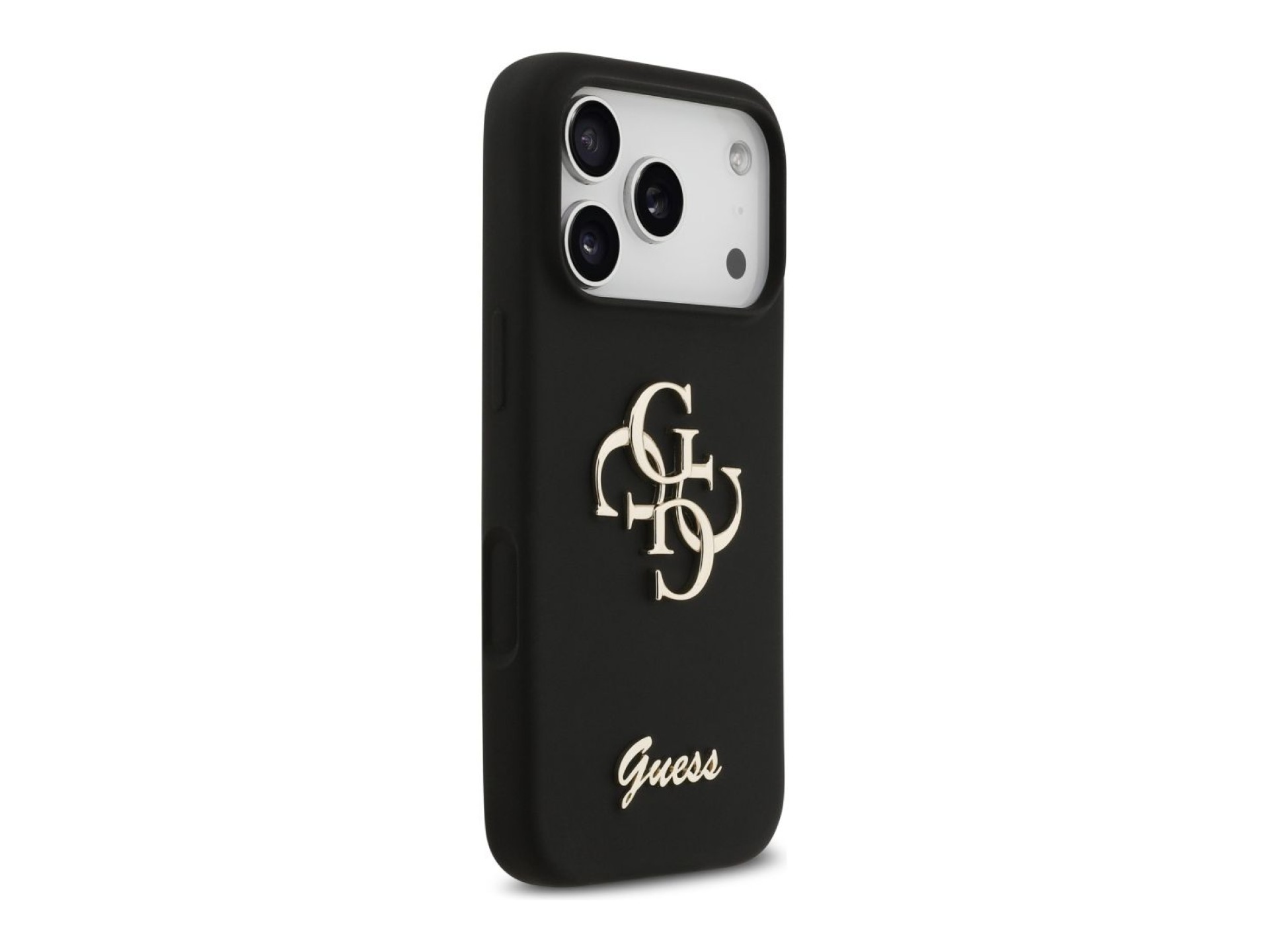 Guess Silicone Big 4G Script Case for iPhone 17 Pro - Black