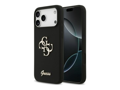 Capa de silicone Guess com o log�tipo "4G" para iPhone 17 Pro Max - Preta