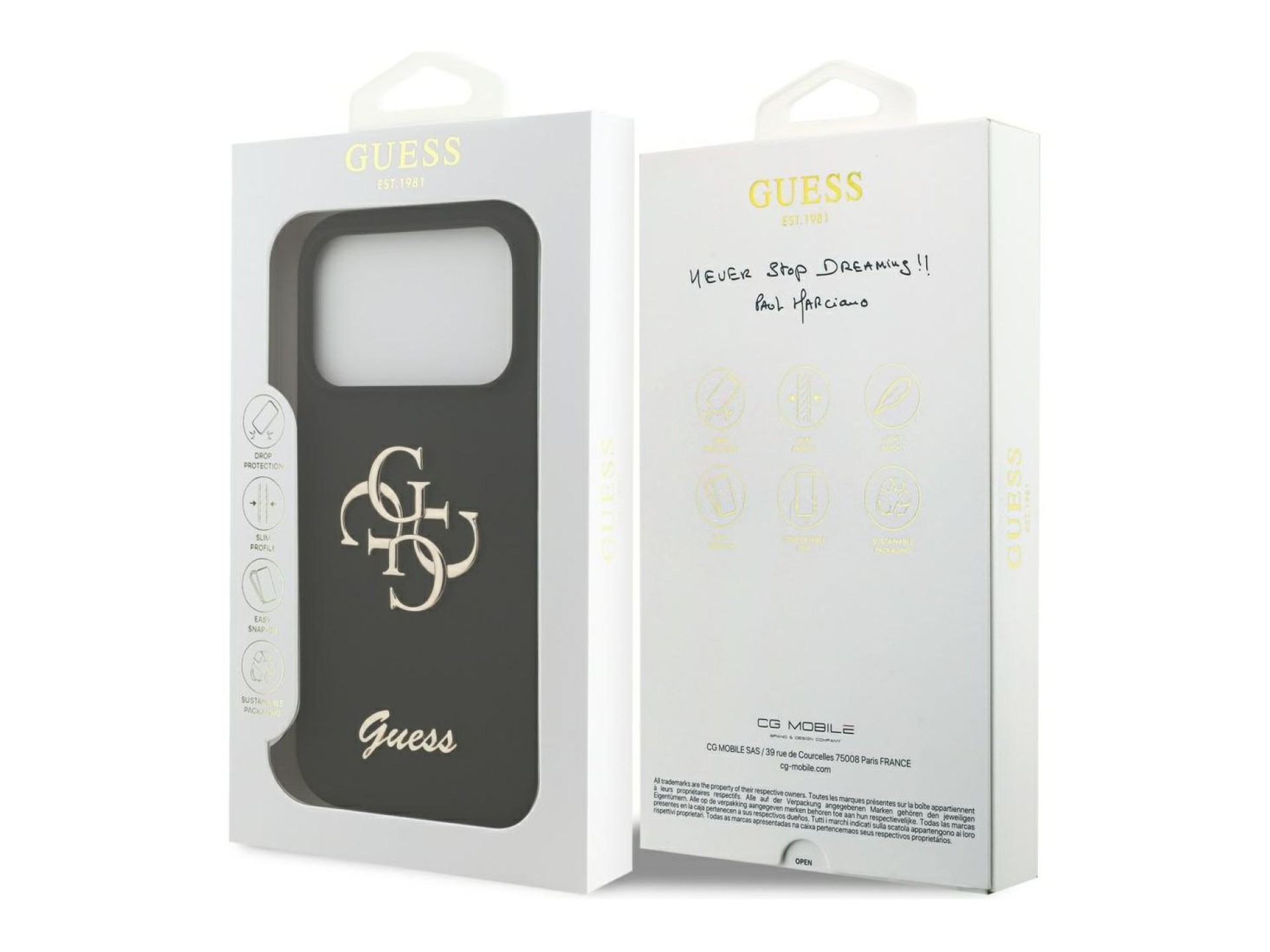 Guess Silicone Big 4G Script Case for iPhone 17 Pro - Black