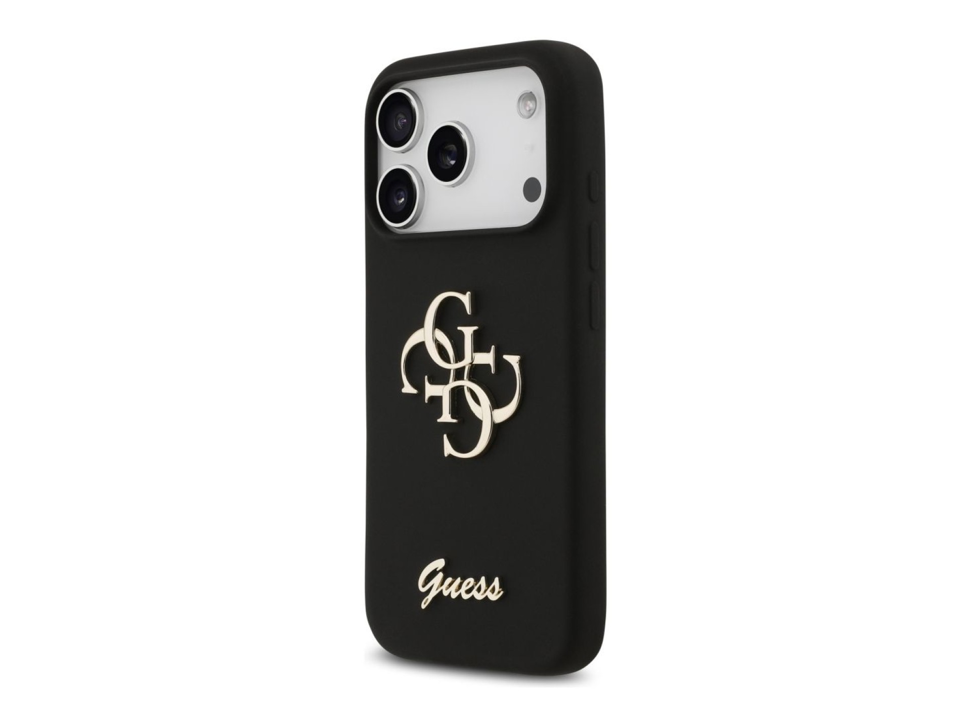 Guess Silicone Big 4G Script Case for iPhone 17 Pro - Black