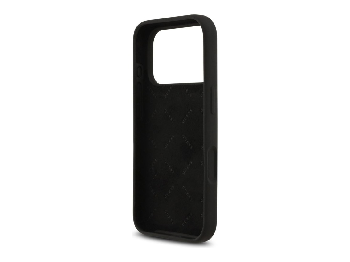Guess Silicone Big 4G Script Case for iPhone 17 Pro - Black