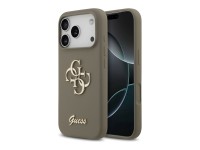 Capa Guess em silicone com o logótipo "4G" em destaque para iPhone 17 Pro - Castanho Capa Guess em silicone com o logótipo "4G" em destaque para iPhone 17 Pro - Castanho