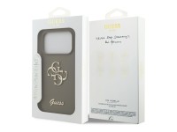Capa Guess em silicone com o logótipo "4G" em destaque para iPhone 17 Pro - Castanho Capa Guess em silicone com o logótipo "4G" em destaque para iPhone 17 Pro - Castanho