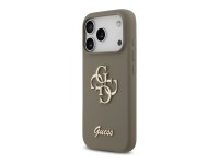 Capa Guess em silicone com o logótipo "4G" em destaque para iPhone 17 Pro - Castanho Capa Guess em silicone com o logótipo "4G" em destaque para iPhone 17 Pro - Castanho