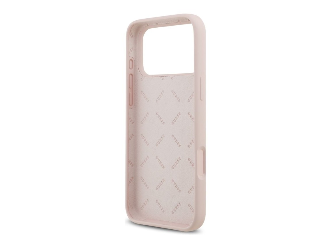 Guess Silicone Big 4G Script Case for iPhone 17 Pro Max - Pink