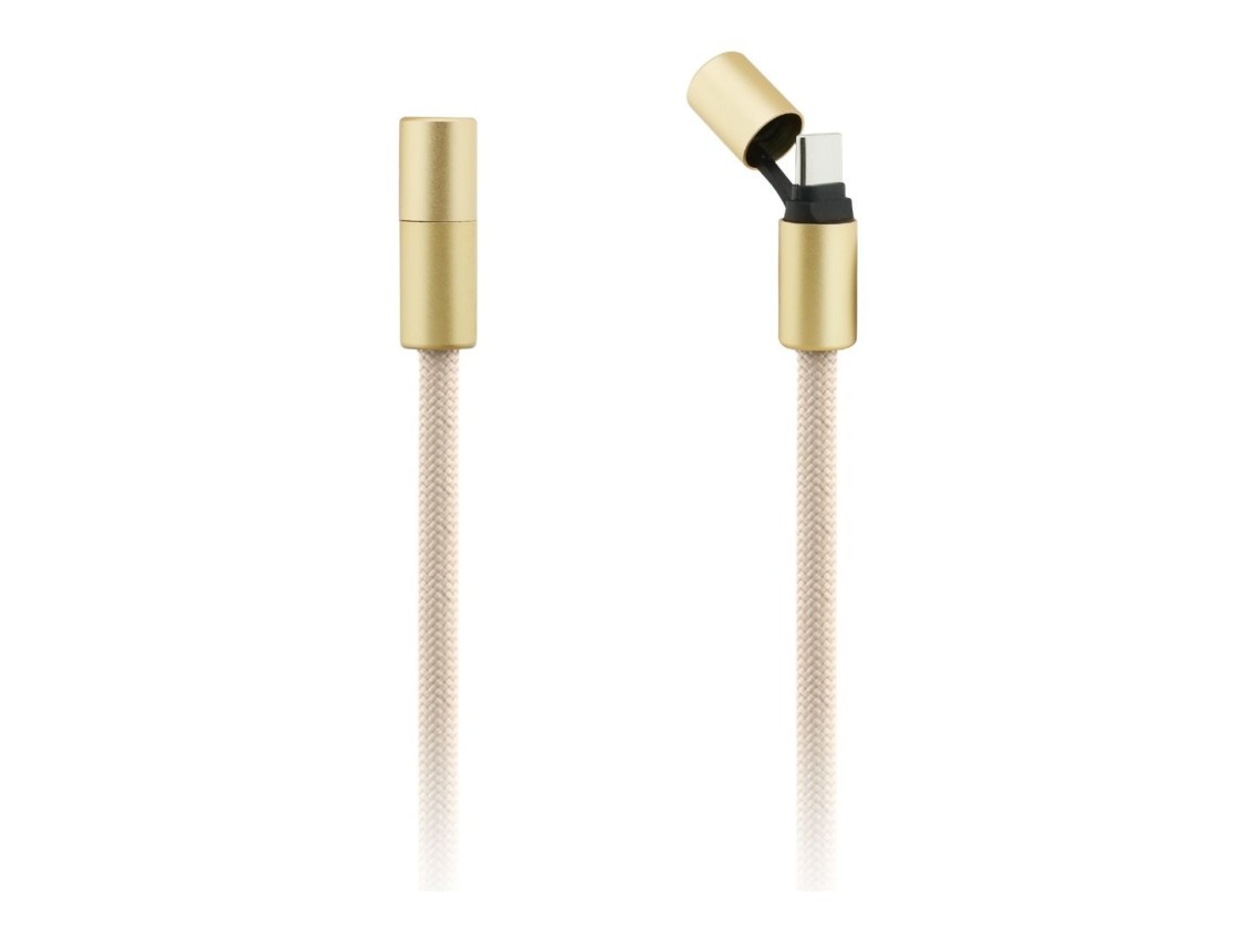 Cabo USB-C/USB-C Guess CBDY 4G Charm de 150 cm - Bege