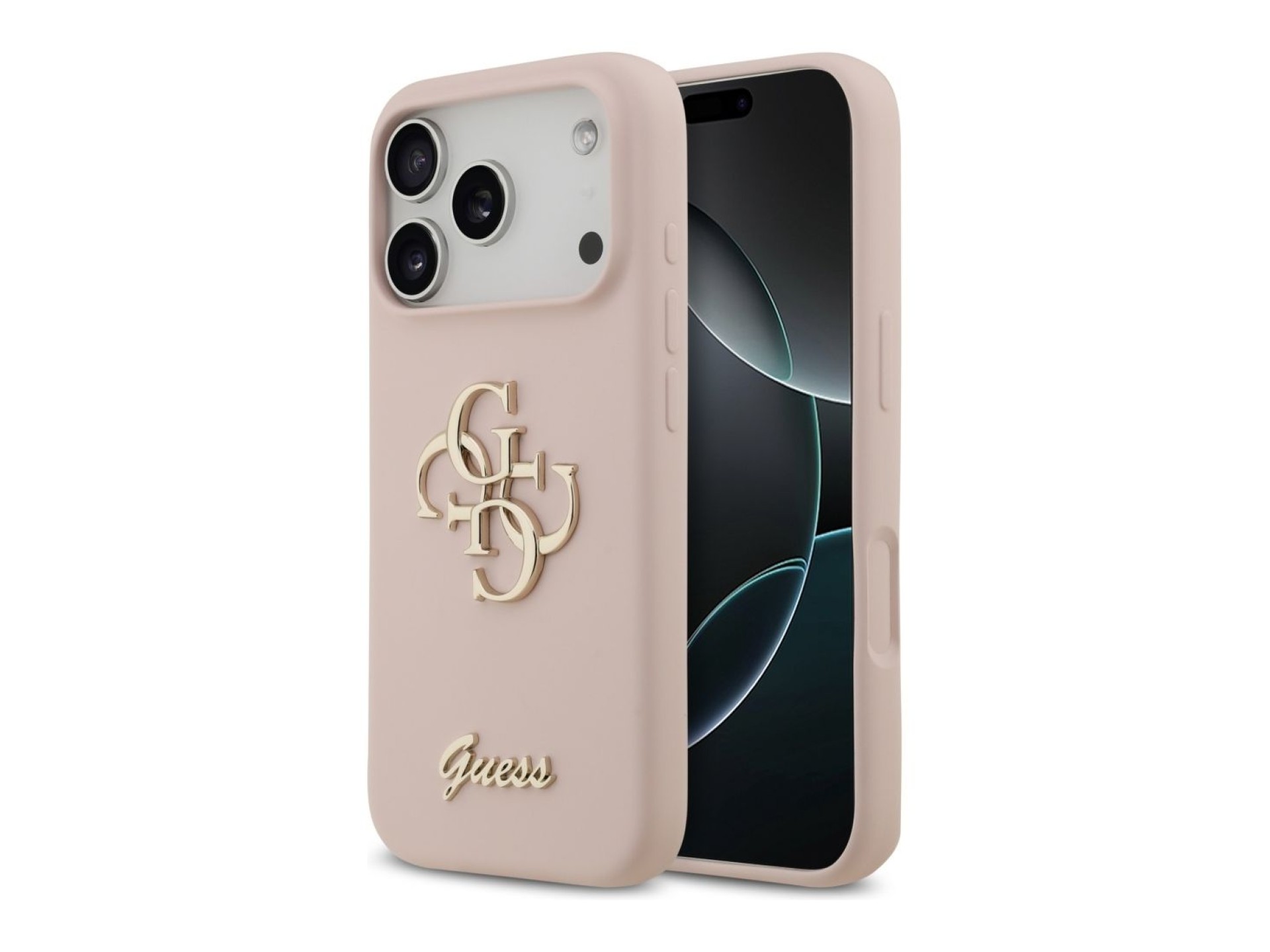 Guess Silicone Big 4G Script Case for iPhone 17 Pro - Pink