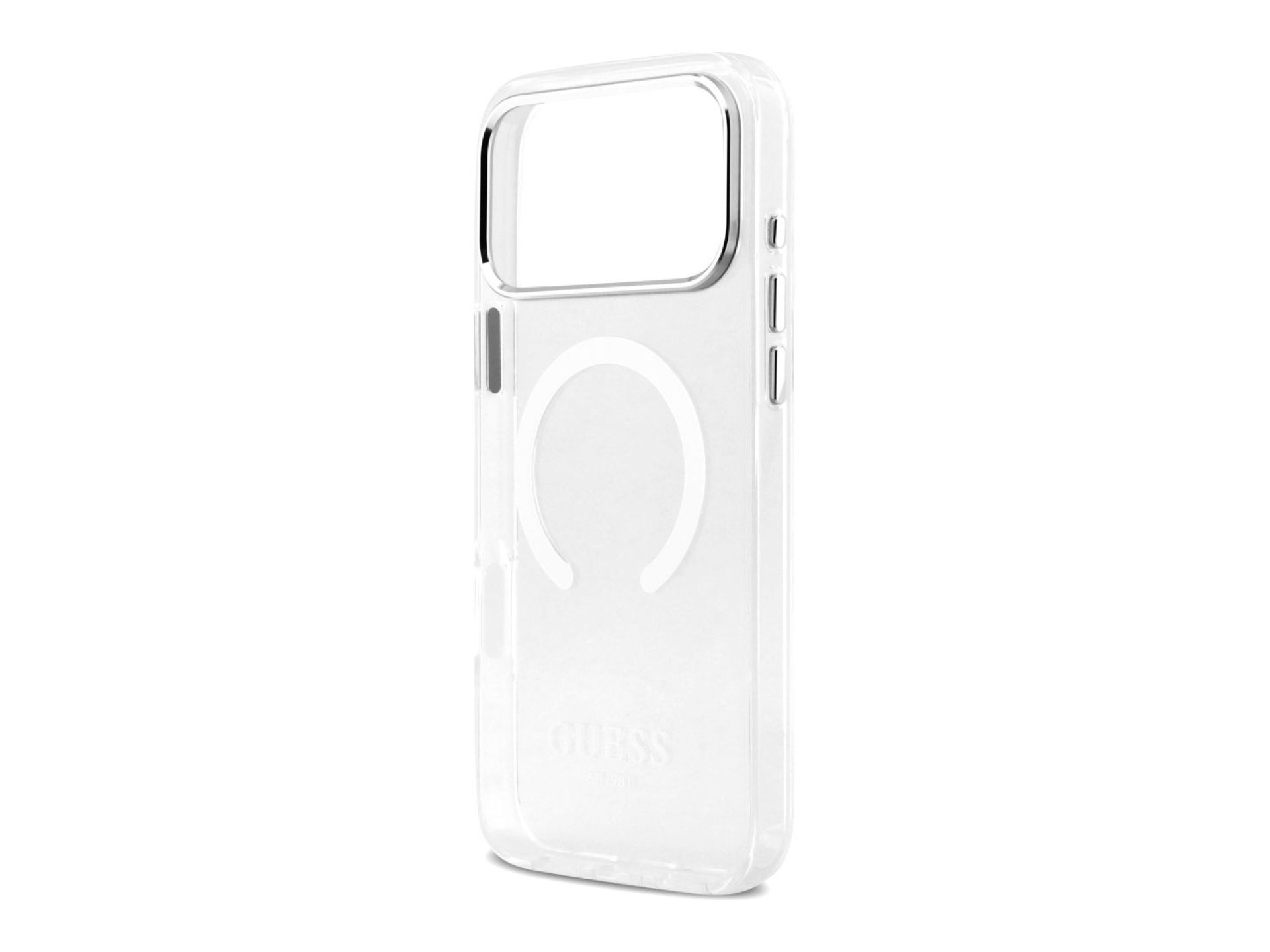 Funda Guess Metal Outline MagSafe para iPhone 17 Pro Max - plateada