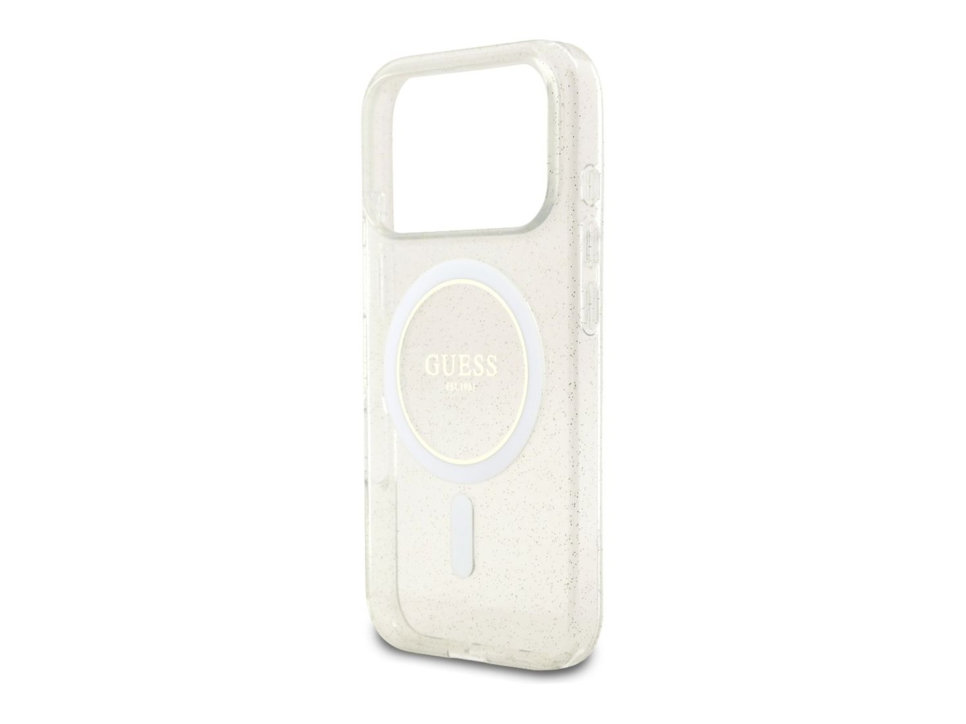 Guess IML Glitter Pearl Strap MagSafe Case for iPhone 17 Pro - Clear