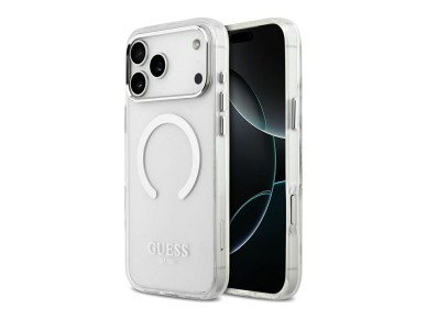 Funda Guess Metal Outline MagSafe para iPhone 17 Pro Max - plateada Funda Guess Metal Outline MagSafe para iPhone 17 Pro Max - plateada