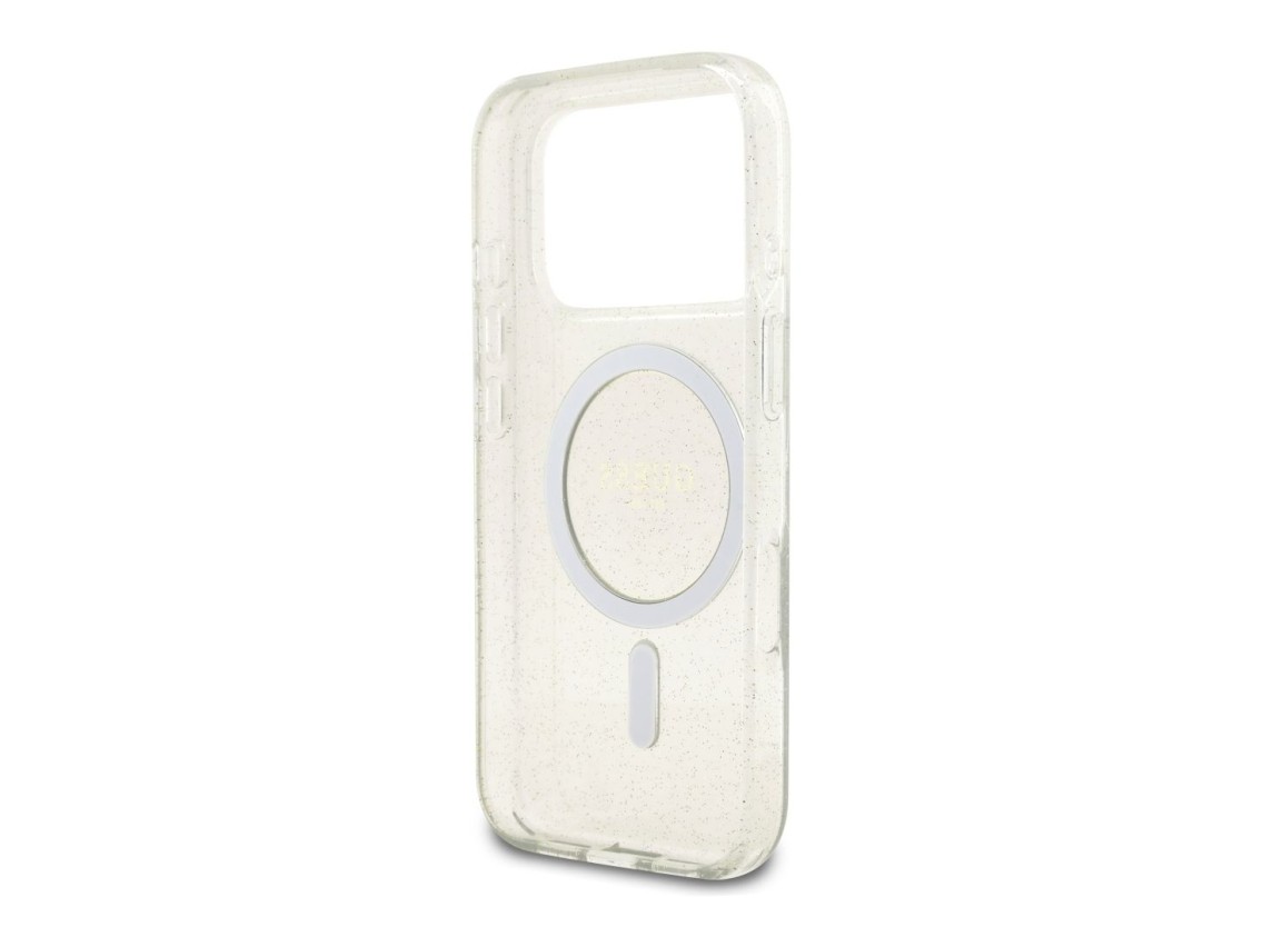 Guess IML Glitter Pearl Strap MagSafe Case for iPhone 17 Pro - Clear