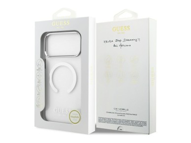 Funda Guess Metal Outline MagSafe para iPhone 17 Pro Max - plateada Funda Guess Metal Outline MagSafe para iPhone 17 Pro Max - plateada