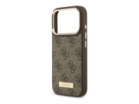 Capa MagSafe Guess 4G Logo Plate para iPhone 17 Pro - castanho Capa MagSafe Guess 4G Logo Plate para iPhone 17 Pro - castanho