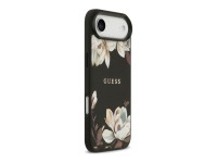 Guess Grained Flowers Classic Logo MagSafe case for iPhone Air - black Guess Grained Flowers Classic Logo MagSafe case for iPhone Air - black