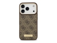 Capa MagSafe Guess 4G Logo Plate para iPhone 17 Pro - castanho Capa MagSafe Guess 4G Logo Plate para iPhone 17 Pro - castanho