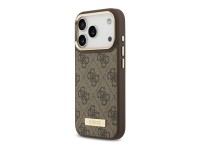 Capa MagSafe Guess 4G Logo Plate para iPhone 17 Pro - castanho Capa MagSafe Guess 4G Logo Plate para iPhone 17 Pro - castanho