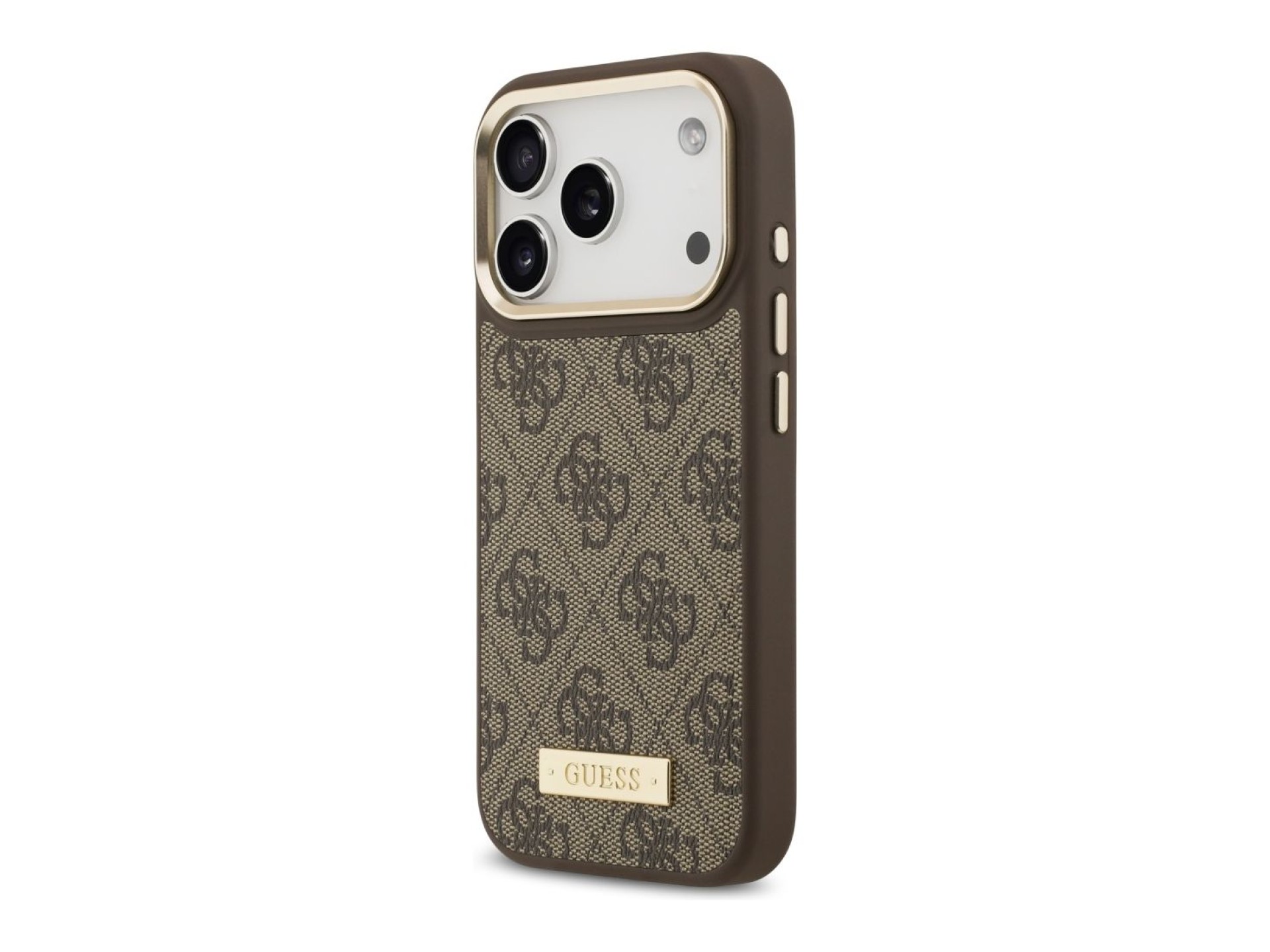 Capa MagSafe Guess 4G Logo Plate para iPhone 17 Pro - castanho