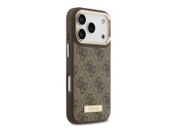 Capa MagSafe Guess 4G Logo Plate para iPhone 17 Pro - castanho Capa MagSafe Guess 4G Logo Plate para iPhone 17 Pro - castanho