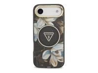 Guess IML Glitter Flowers Triangle MagSafe case for iPhone Air - black Guess IML Glitter Flowers Triangle MagSafe case for iPhone Air - black