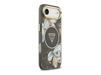 Guess IML Glitter Flowers Triangle MagSafe case for iPhone Air - black Guess IML Glitter Flowers Triangle MagSafe case for iPhone Air - black