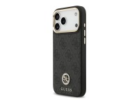 Guess 4G Srtass Logo & Big Strap Metal Buttons MagSafe Case for iPhone 17 Pro Max - Black