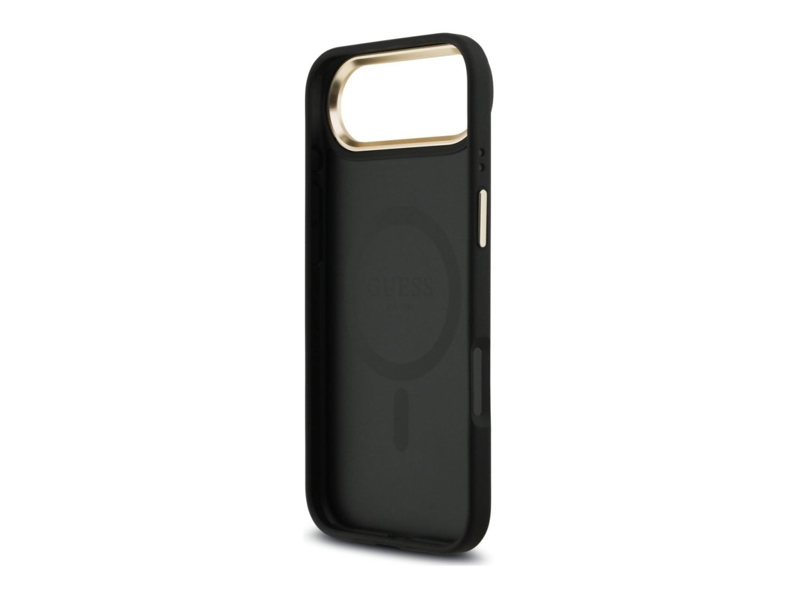 Funda Guess 4G Strass Logo & Big Strap Metal Buttons MagSafe para iPhone Air - Negra