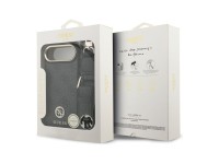 Guess 4G Strass Logo & Big Strap Metal Buttons MagSafe Case for iPhone Air - Black