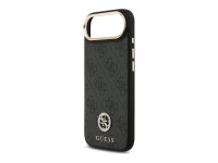 Guess 4G Strass Logo & Big Strap Metal Buttons MagSafe Case for iPhone Air - Black