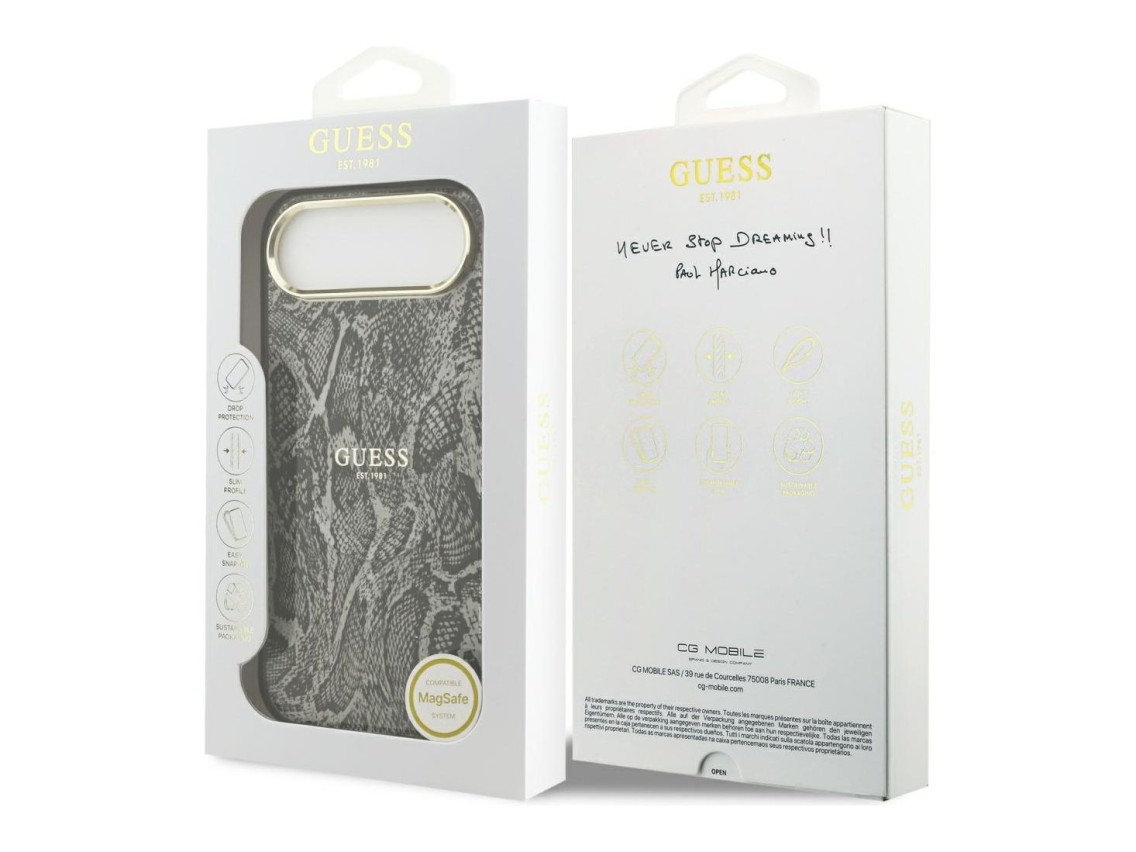 Capa MagSafe com estampado de pitão da Guess para iPhone Air - Preta