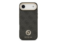 Guess 4G Strass Logo & Big Strap Metal Buttons MagSafe Case for iPhone Air - Black