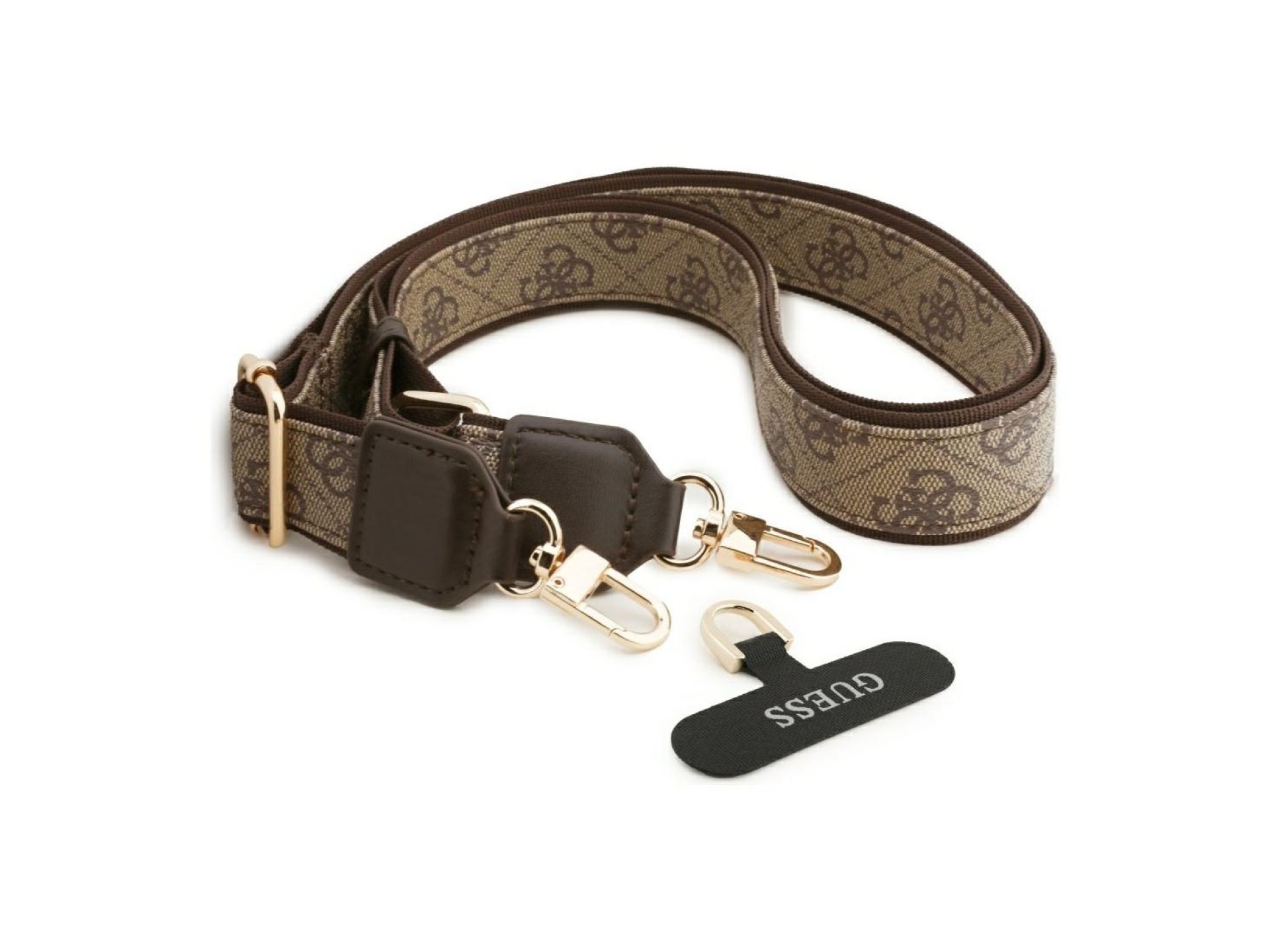 Guess 4G Strass Logo & Big Strap Metal Buttons MagSafe Case for iPhone 17 - Brown