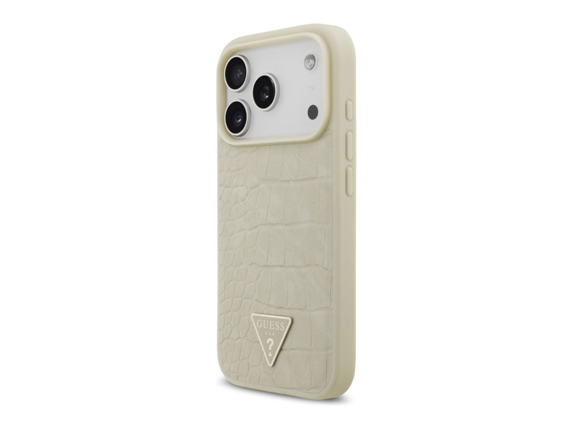 Guess Croco Triangle Logo MagSafe case for iPhone 17 Pro - gold