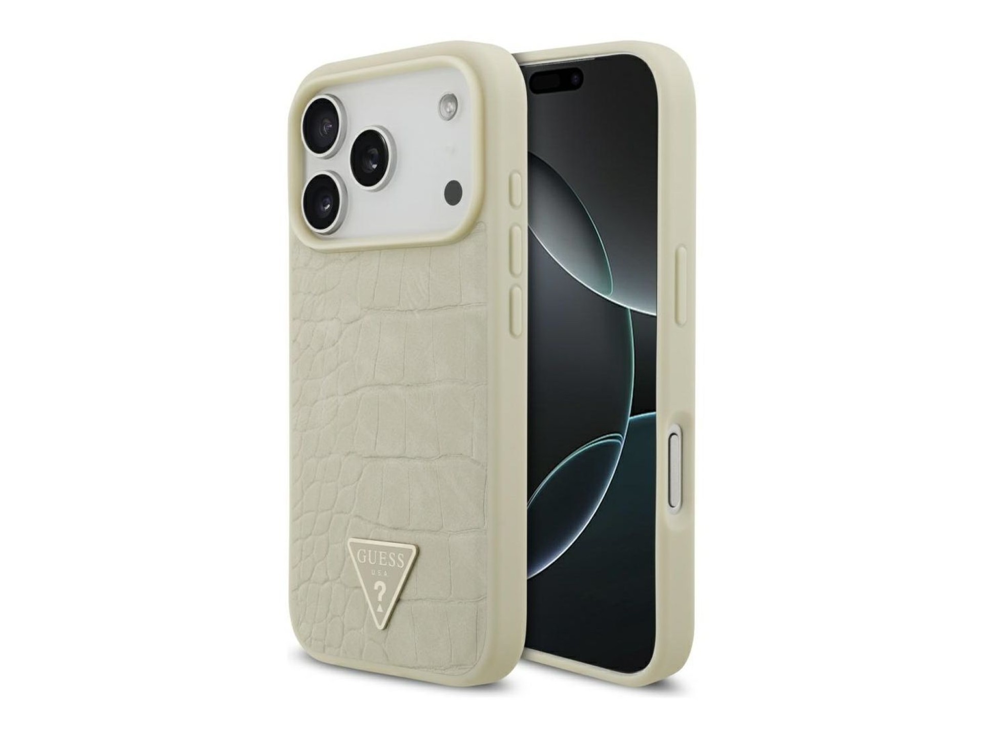 Guess Croco Triangle Logo MagSafe case for iPhone 17 Pro - gold