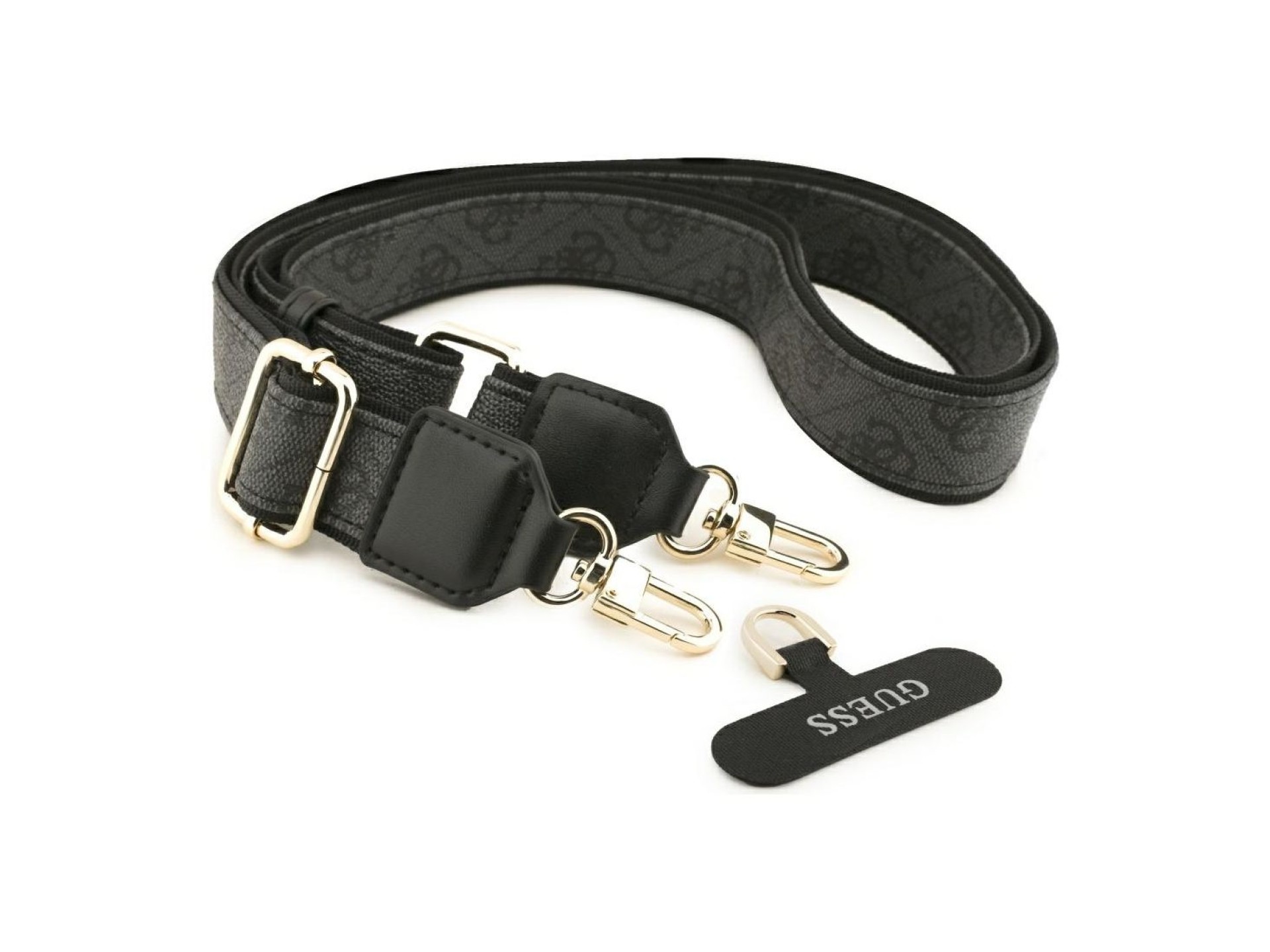 Guess 4G Srtass Logo & Big Strap Metal Buttons MagSafe Case for iPhone 17 Pro Max - Black