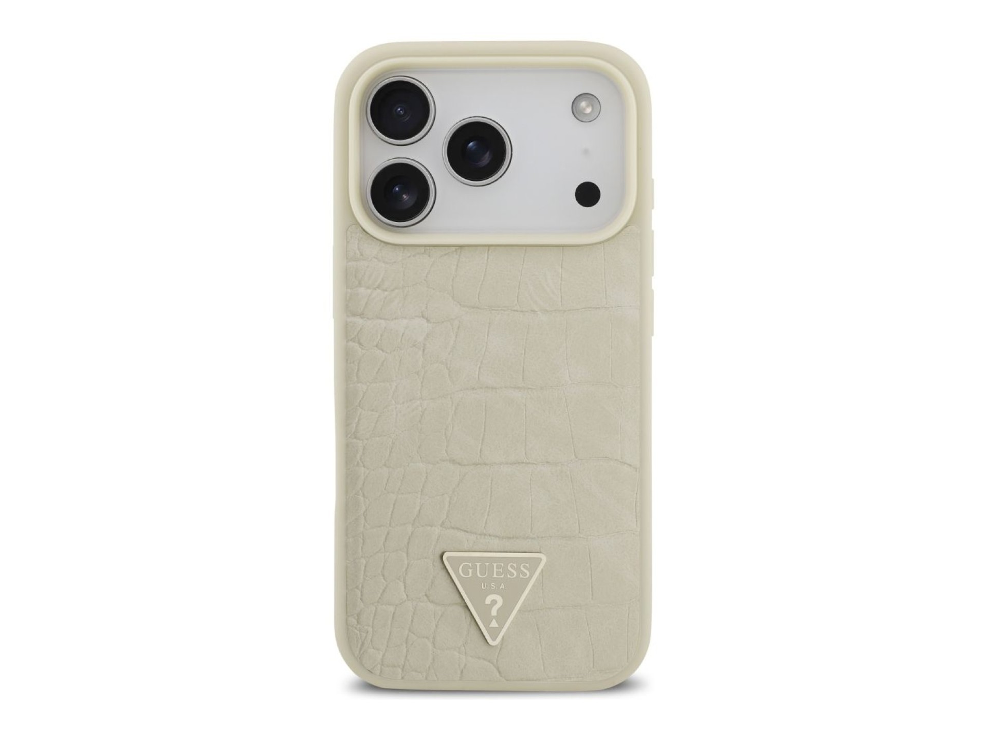 Guess Croco Triangle Logo MagSafe case for iPhone 17 Pro - gold