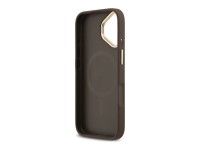 Guess 4G Strass Logo & Big Strap Metal Buttons MagSafe Case for iPhone 17 - Brown