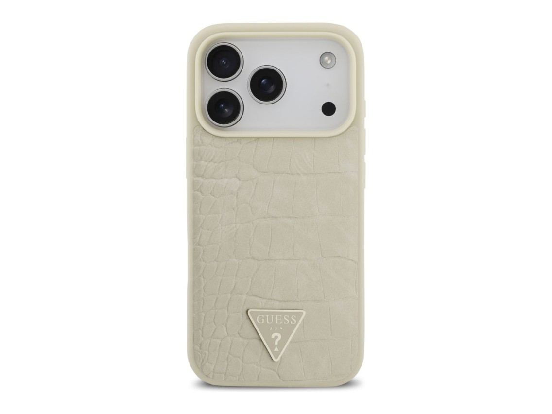 Guess Croco Triangle Logo MagSafe case for iPhone 17 Pro - gold