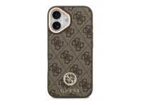Guess 4G Strass Logo & Big Strap Metal Buttons MagSafe Case for iPhone 17 - Brown