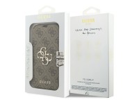 Funda metálica con logo Guess Book 4G para iPhone 17 Pro - Marrón Funda metálica con logo Guess Book 4G para iPhone 17 Pro - Marrón