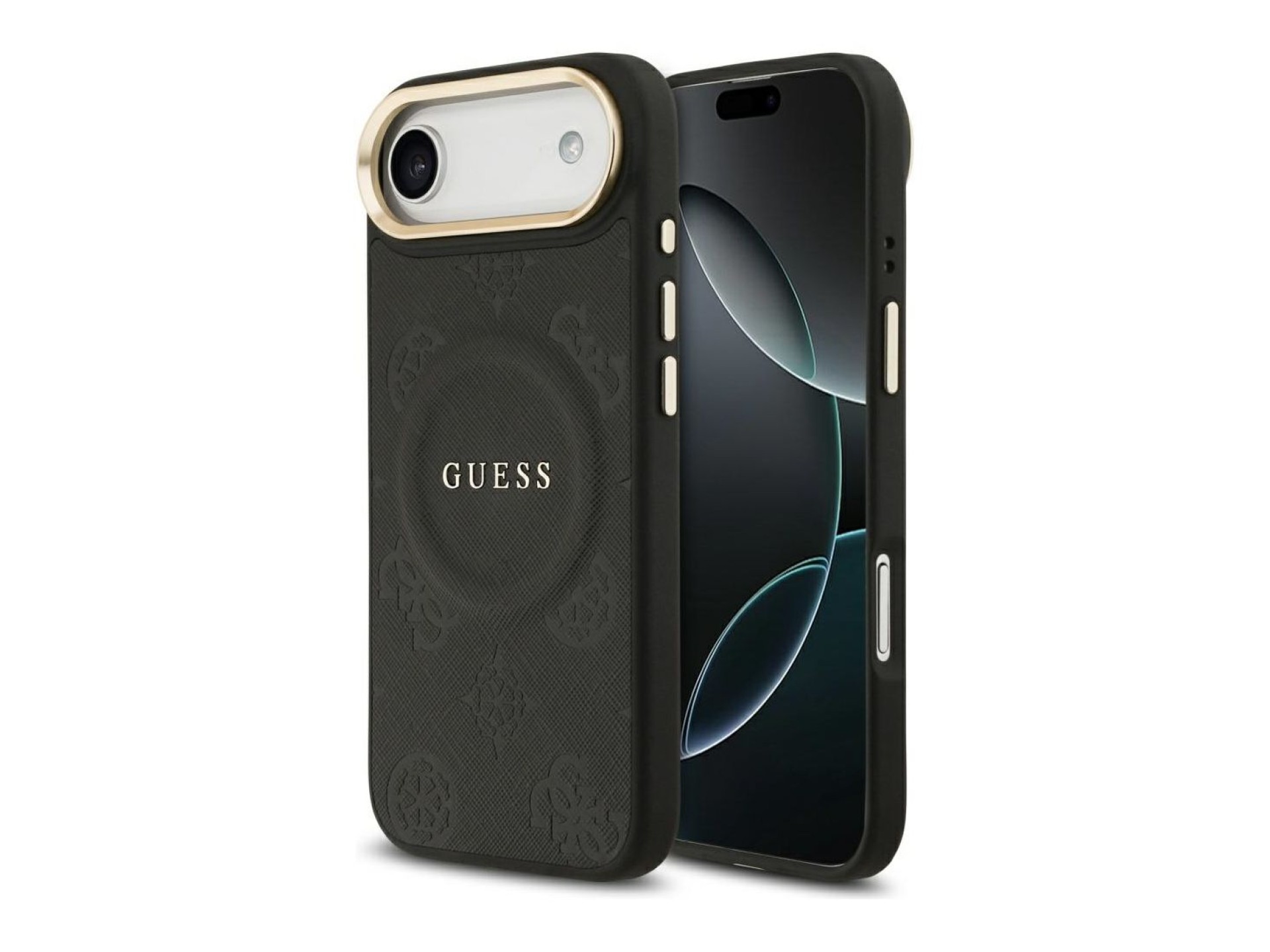 Guess Peony Hot Stamp MagSafe Case for iPhone Air - Black