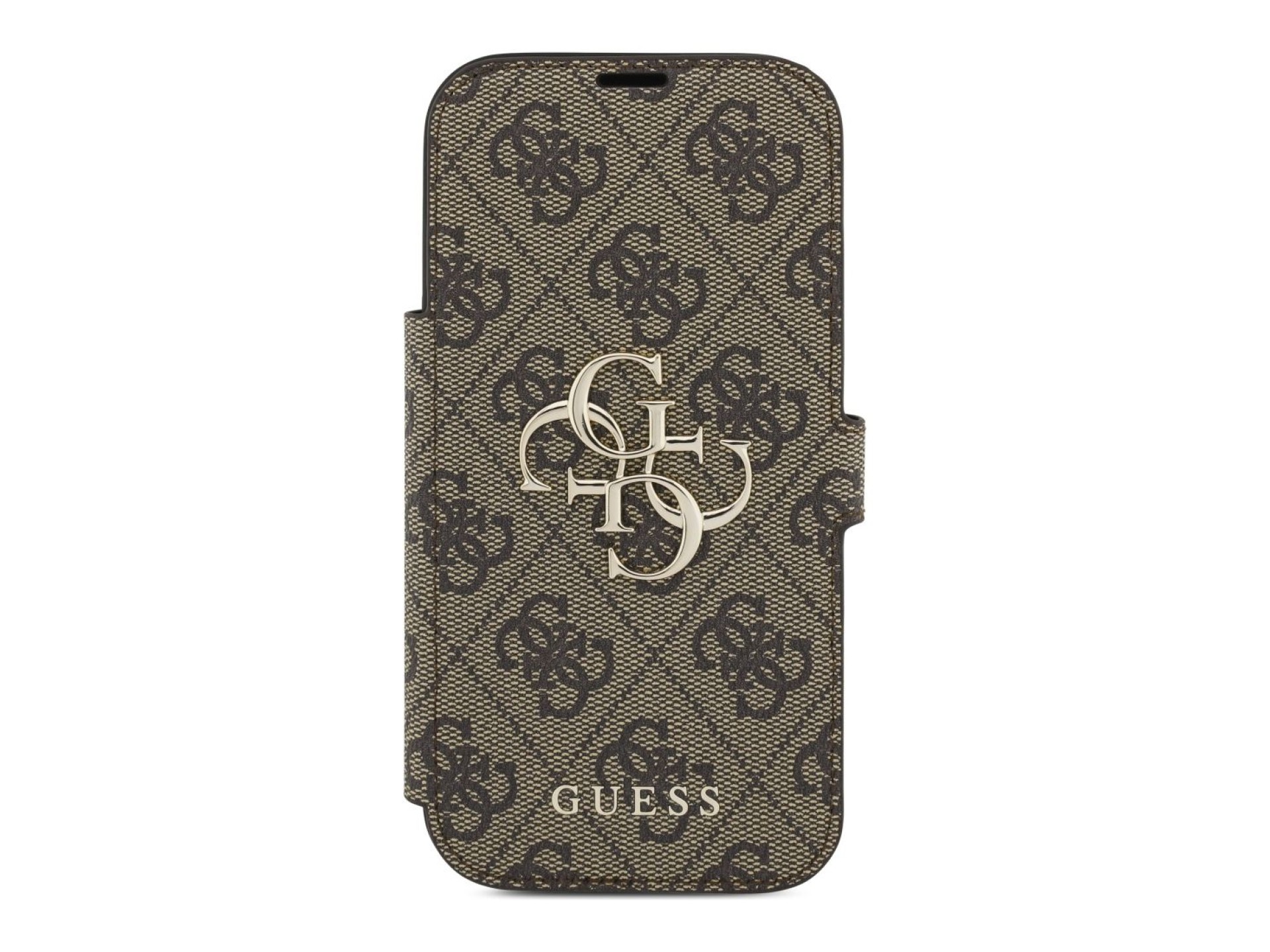 Funda metálica con logo Guess Book 4G para iPhone 17 Pro - Marrón