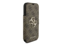 Funda metálica con logo Guess Book 4G para iPhone 17 Pro - Marrón Funda metálica con logo Guess Book 4G para iPhone 17 Pro - Marrón