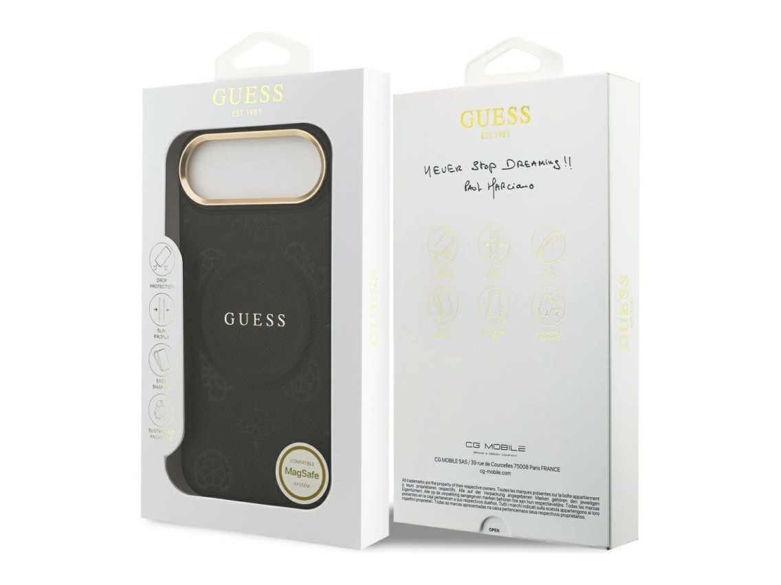 Guess Peony Hot Stamp MagSafe Case for iPhone Air - Black