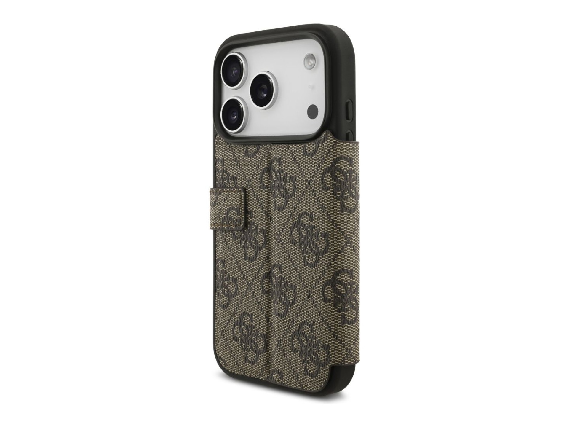 Funda metálica con logo Guess Book 4G para iPhone 17 Pro - Marrón