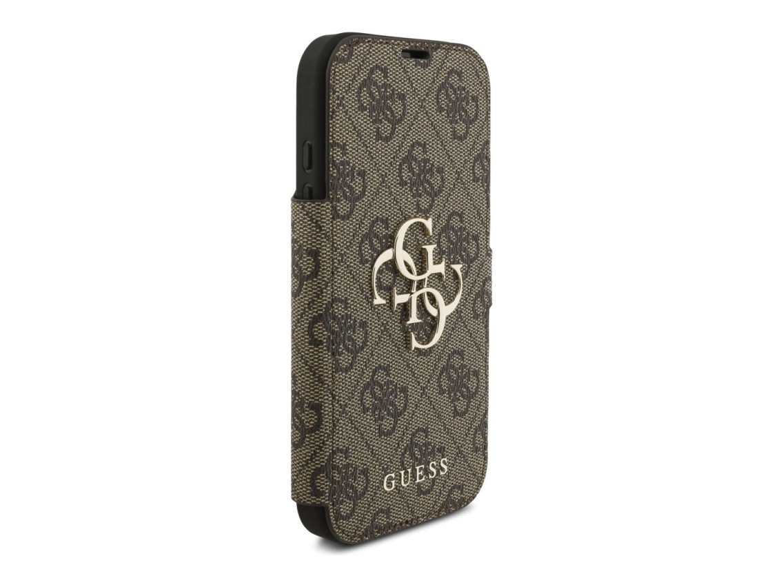 Funda metálica con logo Guess Book 4G para iPhone 17 Pro - Marrón