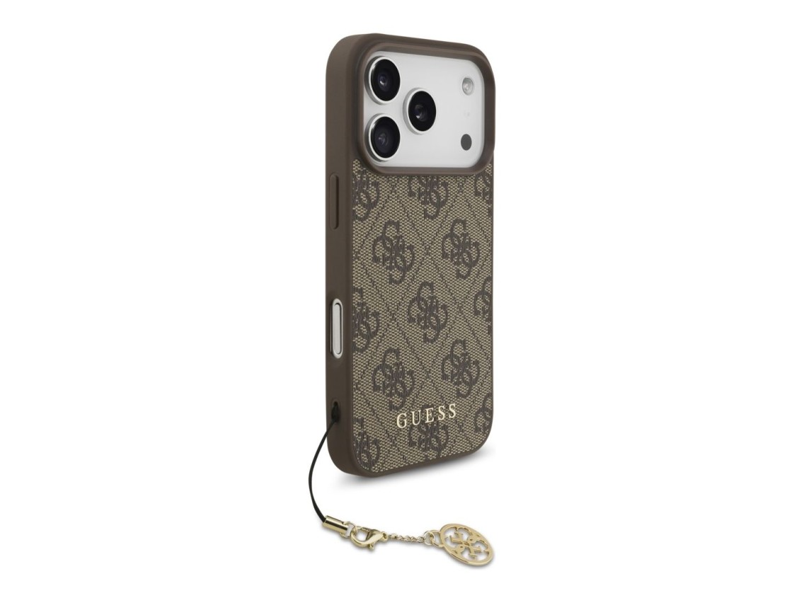 Capa MagSafe Guess 4G Charms Collection para iPhone 17 Pro - castanho