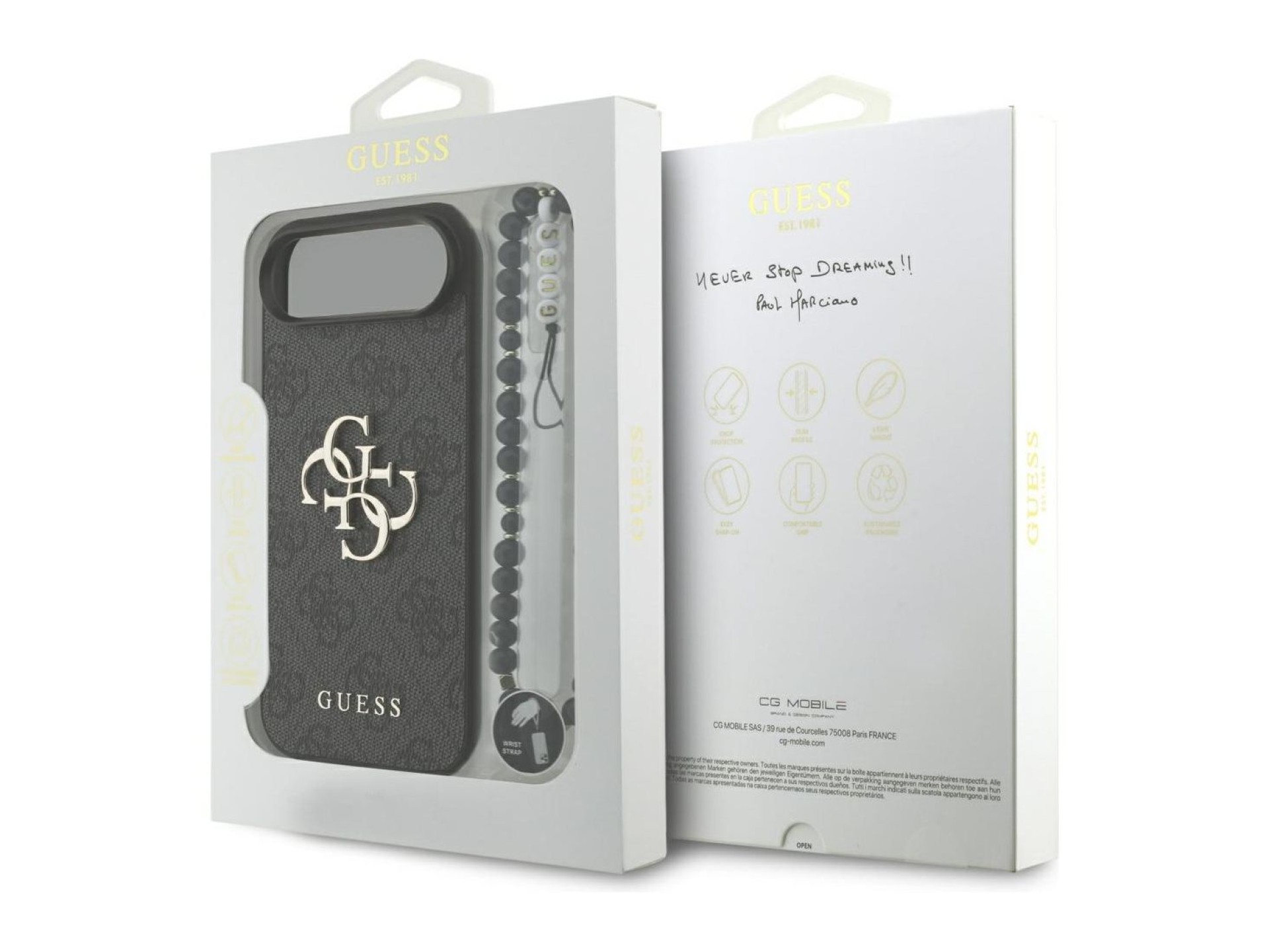 Funda Guess 4G con correa y logo clásico para iPhone Air - negra